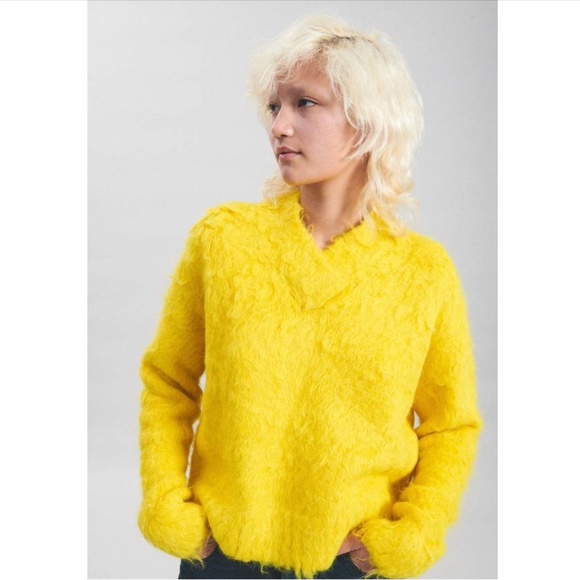 396. Rachel Comey Camini Citron Alpaca Pullover Sweater $457 EUC Medium - Picture 3 of 4